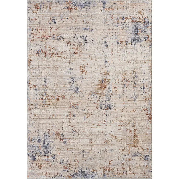 10' X 14' Ivory And Blue Abstract Area Rug