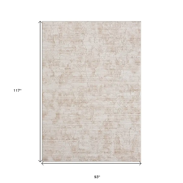 8' X 10' Beige Abstract Area Rug