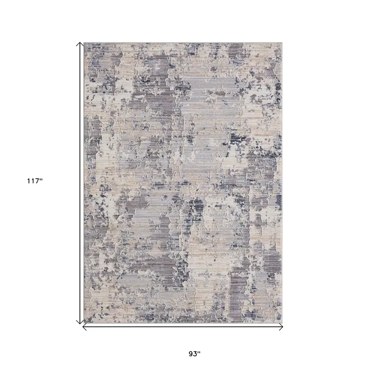 8' X 10' Gray Abstract Area Rug