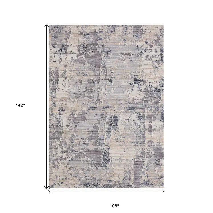 9' X 12' Gray Abstract Area Rug