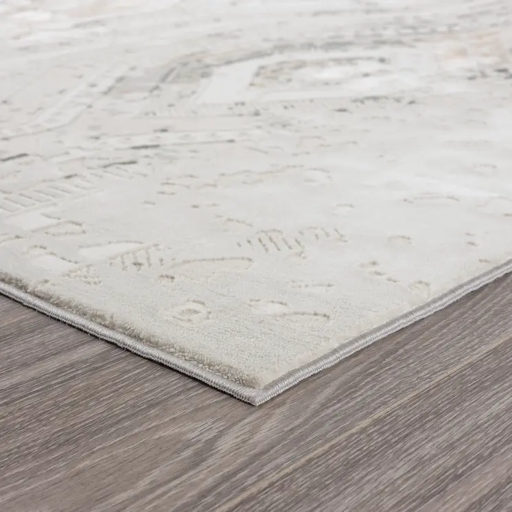 8' X 10' Cream Abstract Distressed Area Rug