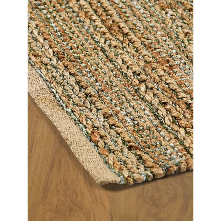 8' X 10' Green Abstract Hand Woven Non Skid Area Rug