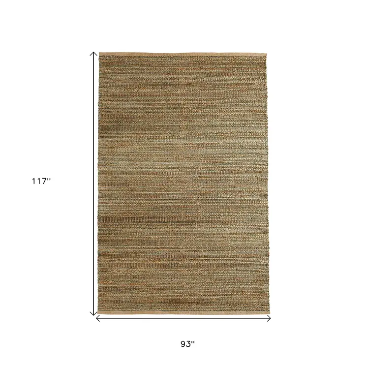 8' X 10' Green Abstract Hand Woven Non Skid Area Rug