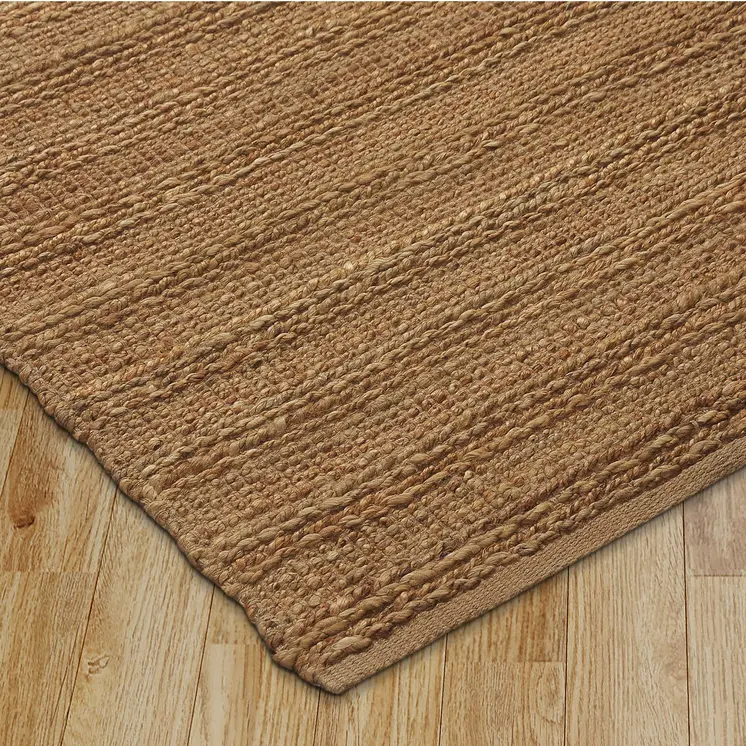 8' X 10' Beige Hand Woven Non Skid Area Rug