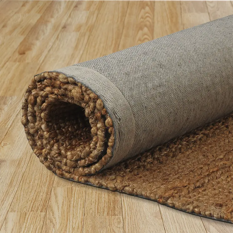 8' X 10' Beige Hand Woven Non Skid Area Rug