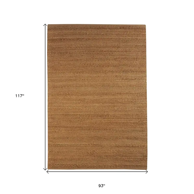8' X 10' Beige Hand Woven Non Skid Area Rug