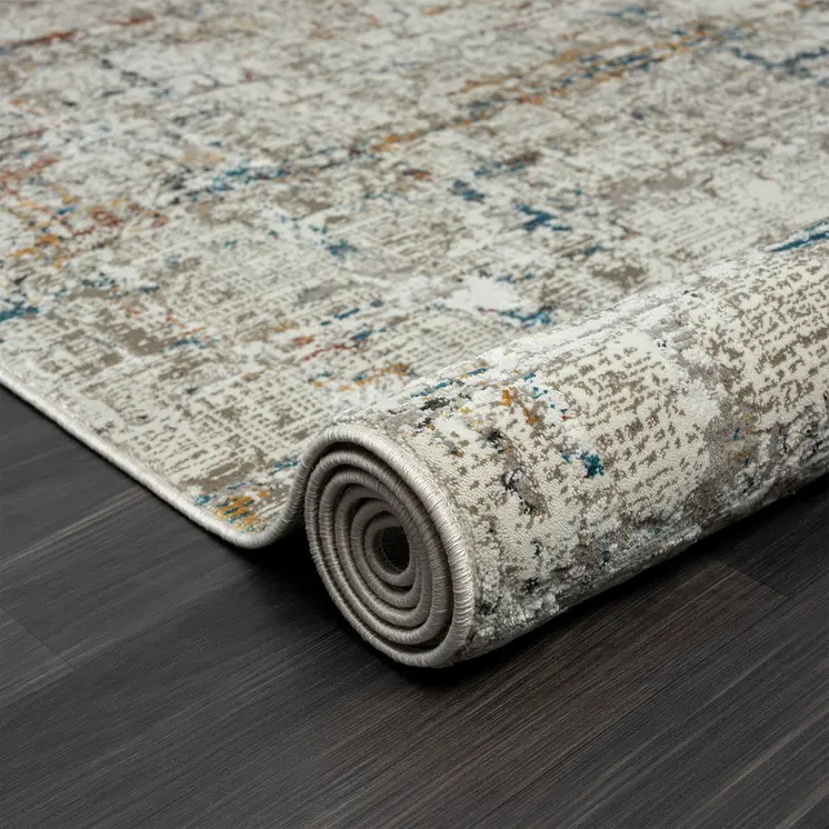 2' X 3' Gray Abstract Distressed Area Rug