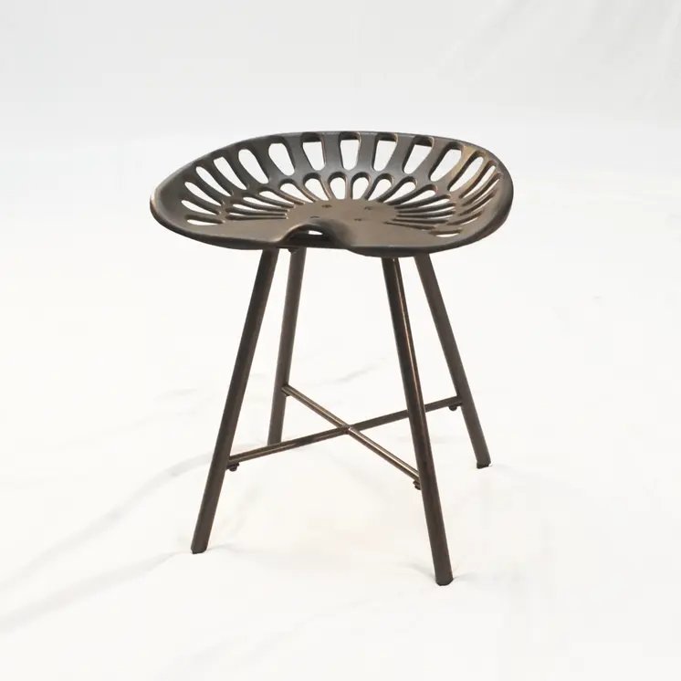 18" Copper Iron Backless Bar Chair