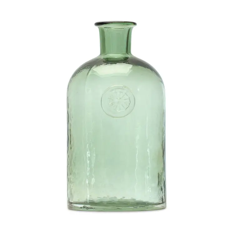 9" Green Bud Glass Table Vase