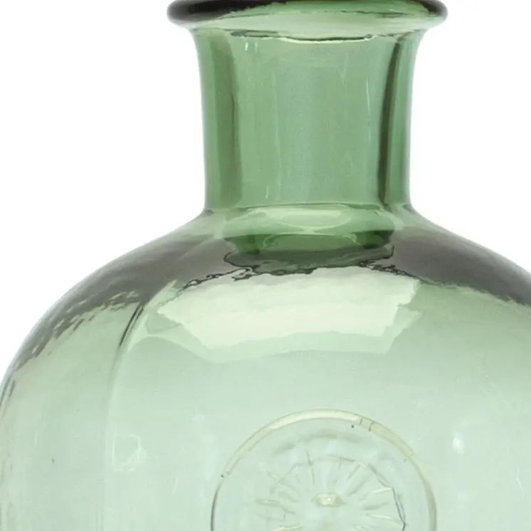 9" Green Bud Glass Table Vase