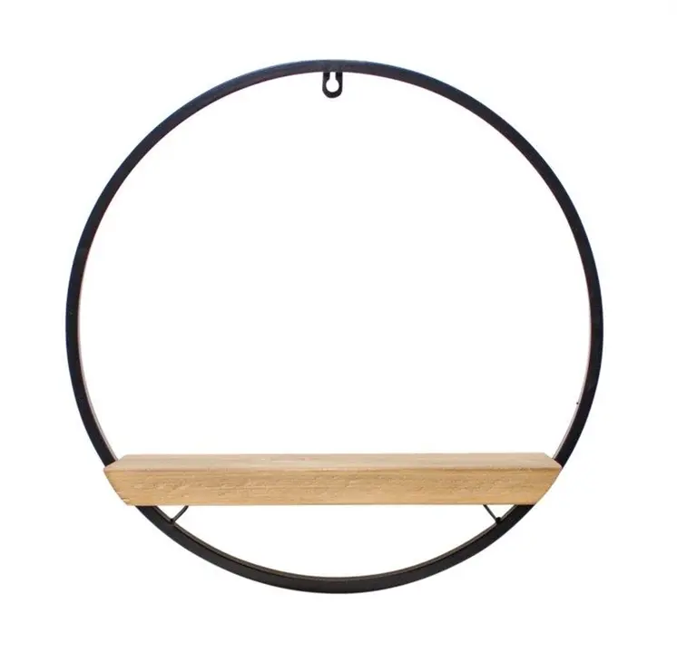 17" X 6" Brown Metal Circle Hanging Dimensional Sculpture