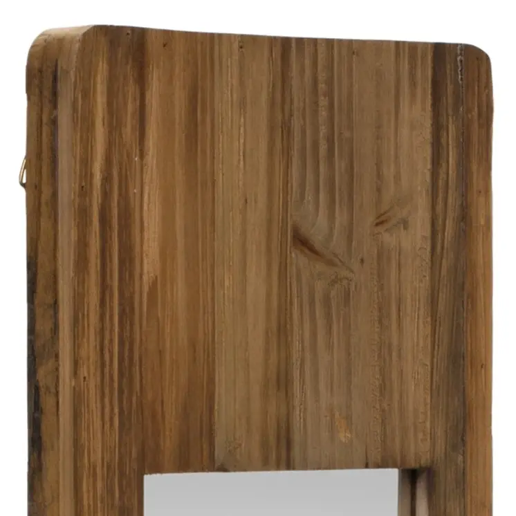 29" Brown Wood Framed Accent Mirror