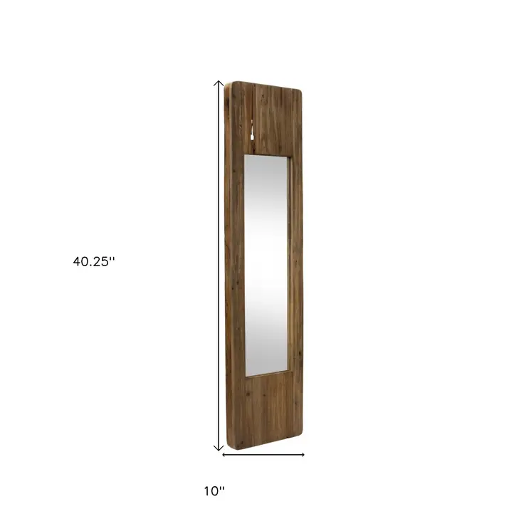 40" Brown Wood Framed Accent Mirror