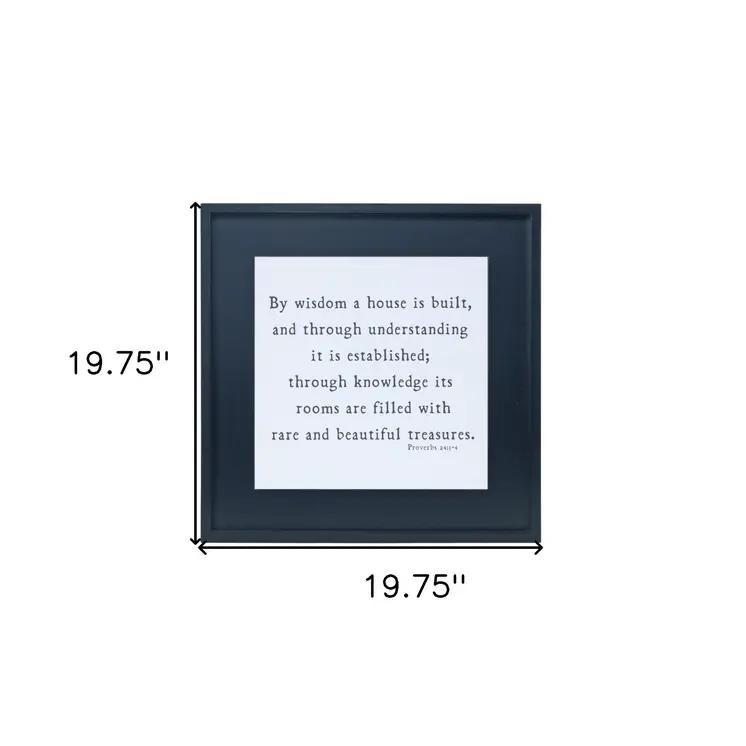 20" X 20" Black And White Bible Verse Solid Wood Square Wall Decor