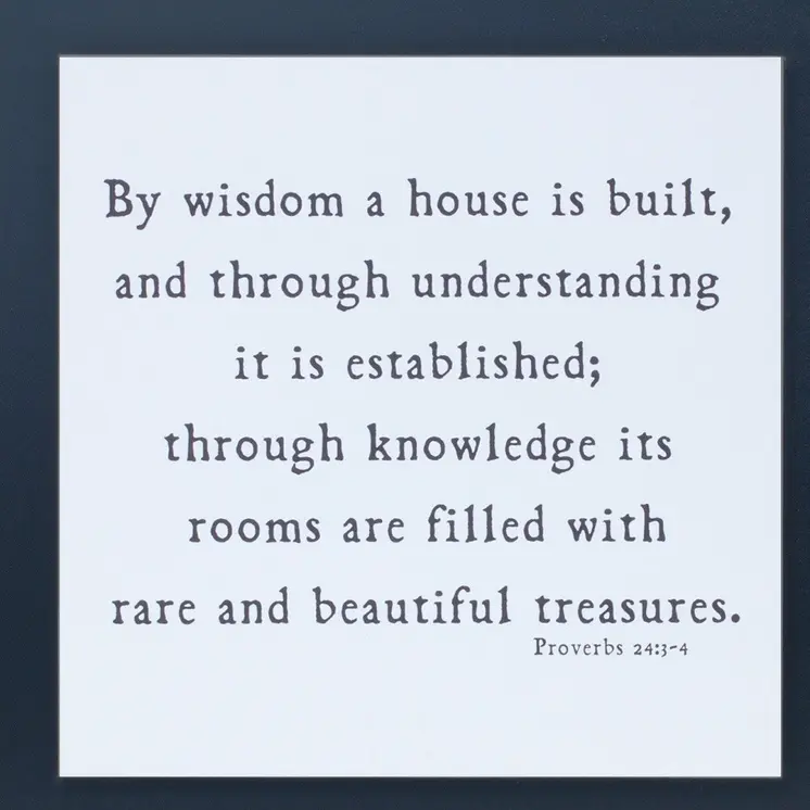 20" X 20" Black And White Bible Verse Solid Wood Square Wall Decor