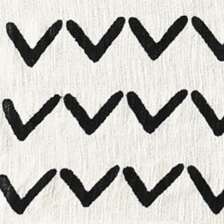 50" X 60" Black and White Woven Cotton Chevron Throw Blanket with Tassels