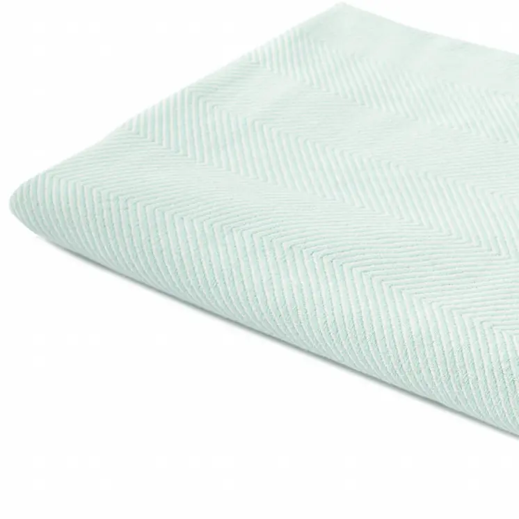 50" X 60" Teal Blue Woven Cotton Herringbone Throw Blanket with Fringe