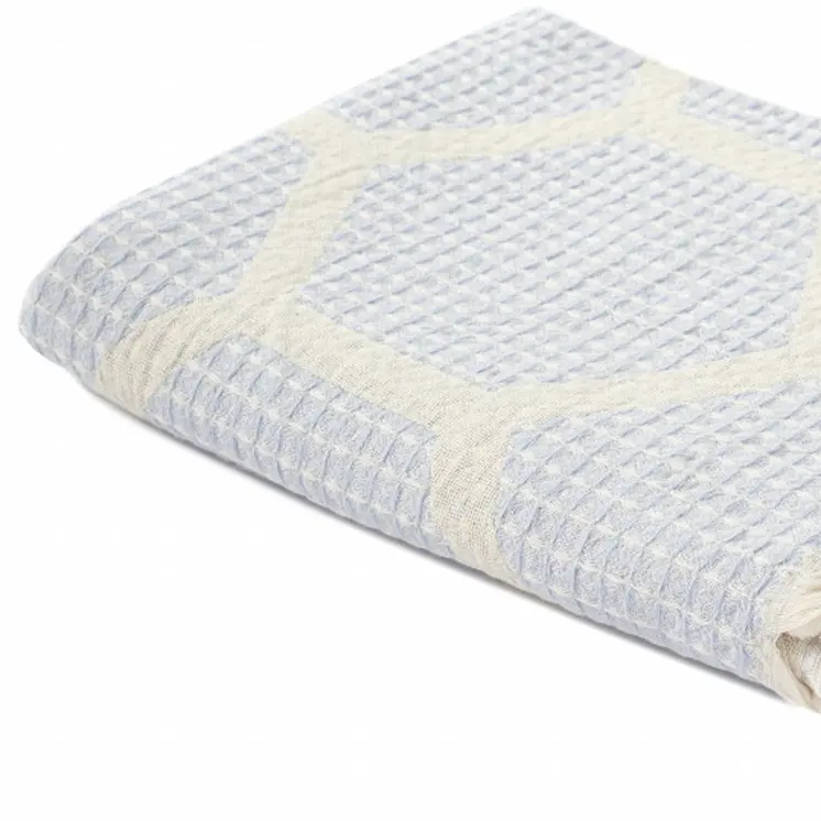 60" X 50" Purple Woven Cotton Geometric Throw Blanket with Fringe
