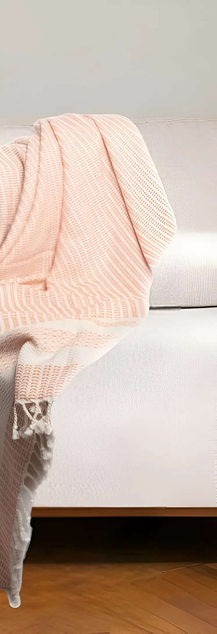 50" X 60" Orange Woven Cotton Striped Throw Blanket with Fringe