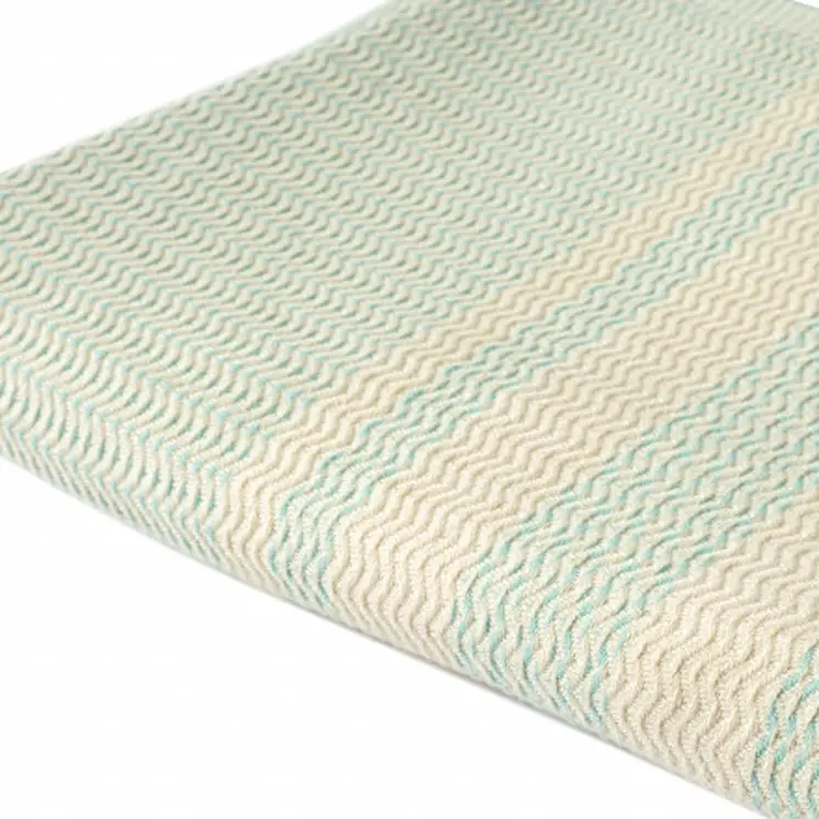 50" X 60" Turquoise Woven Cotton Striped Throw Blanket with Fringe