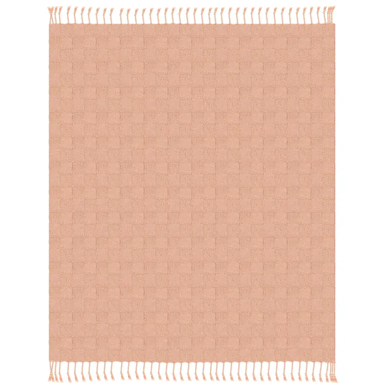 50" X 60" Orange Woven Cotton Throw Blanket with Fringe