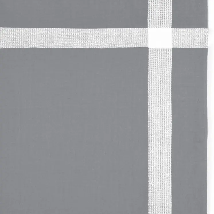 50" X 60" Gray Woven Cotton Checkered Throw Blanket with Fringe