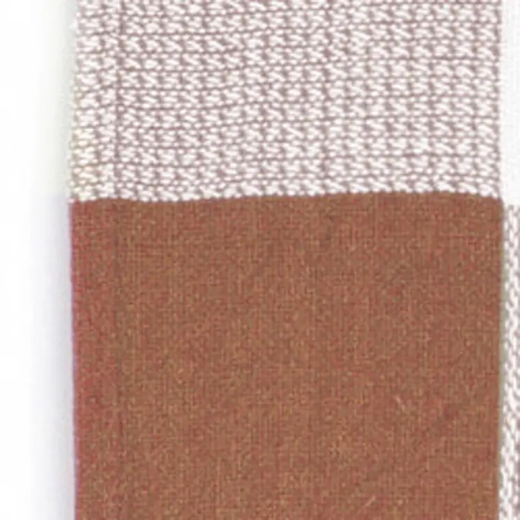 50" X 60" Brown and White Woven Cotton Checkered Throw Blanket with Fringe