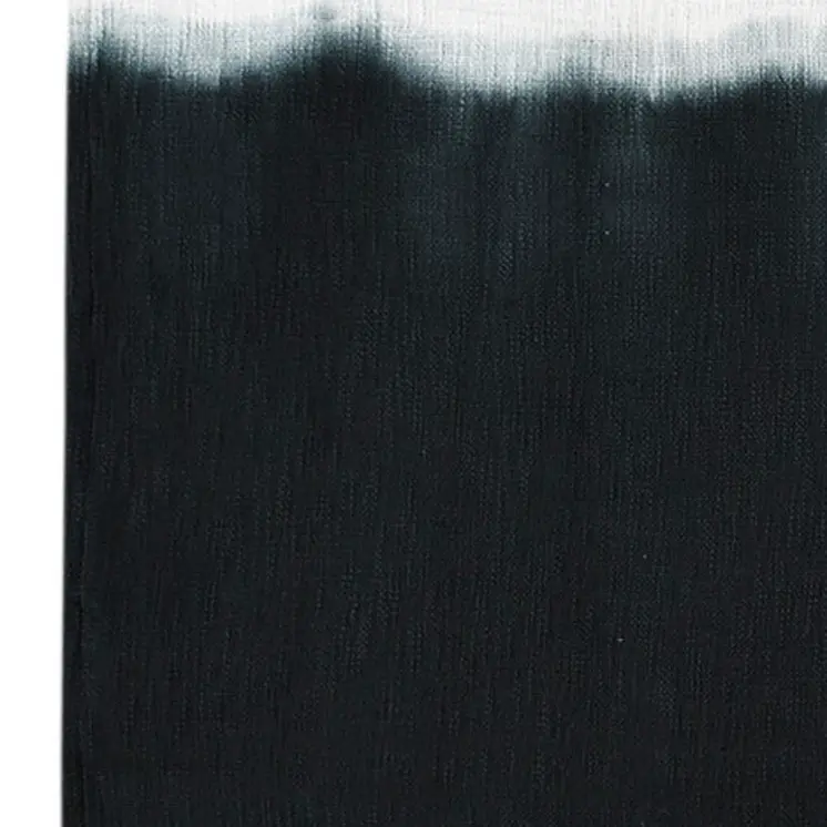 50" X 60" Black and White Woven Cotton Ombre Throw Blanket with Fringe