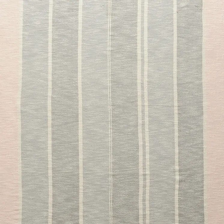 50" X 60" Gray Woven Cotton Striped Throw Blanket with Tassels