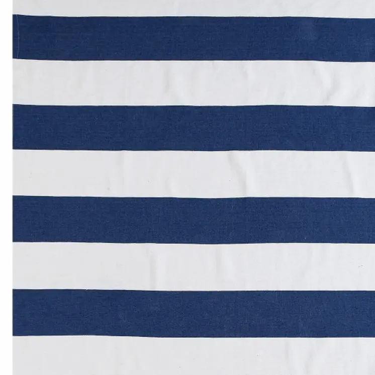 50" X 60" Blue and White Cotton Woven Striped Throw Blanket with Tassels