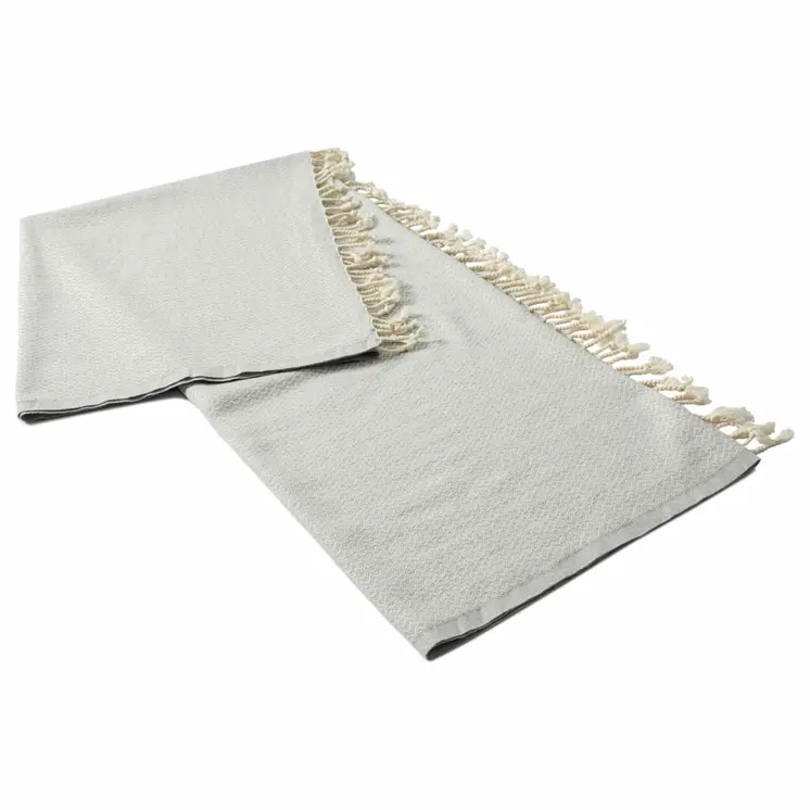 50" X 60" Gray Woven Cotton Geometric Throw Blanket with Fringe