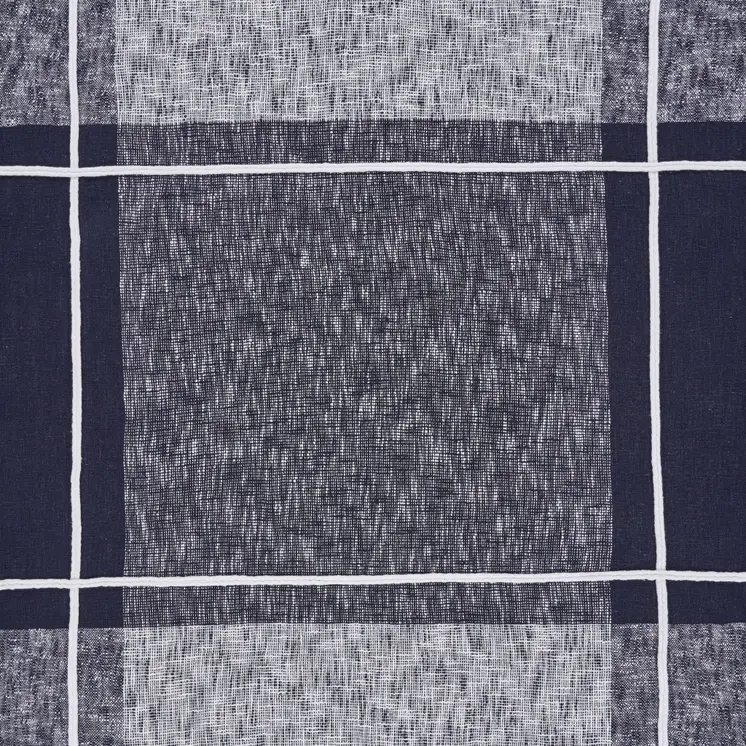50" X 60" Blue and White Woven Cotton Checkered Throw Blanket with Tassels