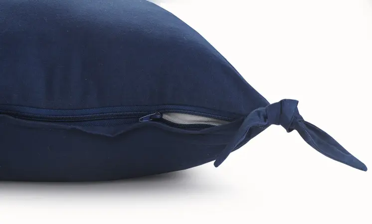20" Navy Blue Cotton Throw Pillow