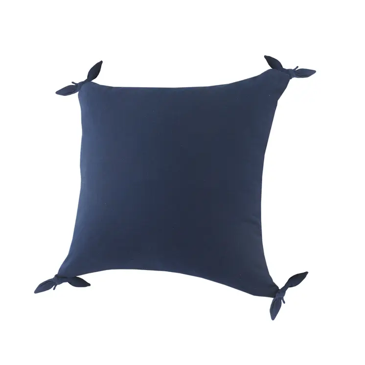 20" Navy Blue Cotton Throw Pillow