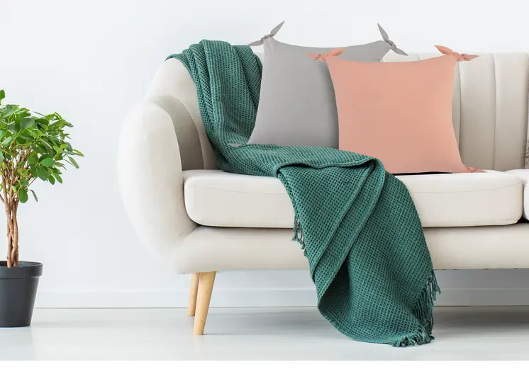 20" X 20" Blush Pink 100% Cotton Zippered Pillow