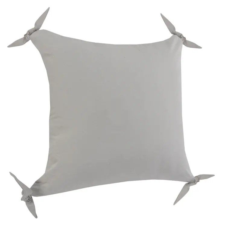 20" X 20" Light Gray 100% Cotton Zippered Pillow