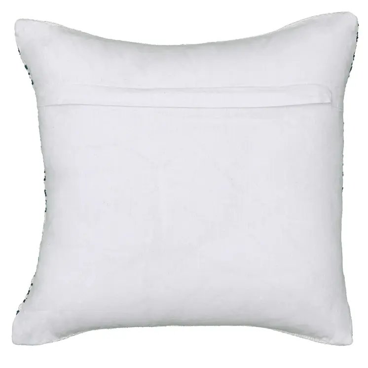 18" X 18" Blue White And Gray 100% Cotton Chevron Zippered Pillow