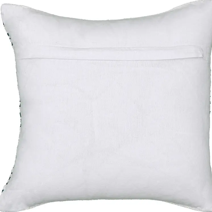 18" X 18" Blue White And Gray 100% Cotton Chevron Zippered Pillow