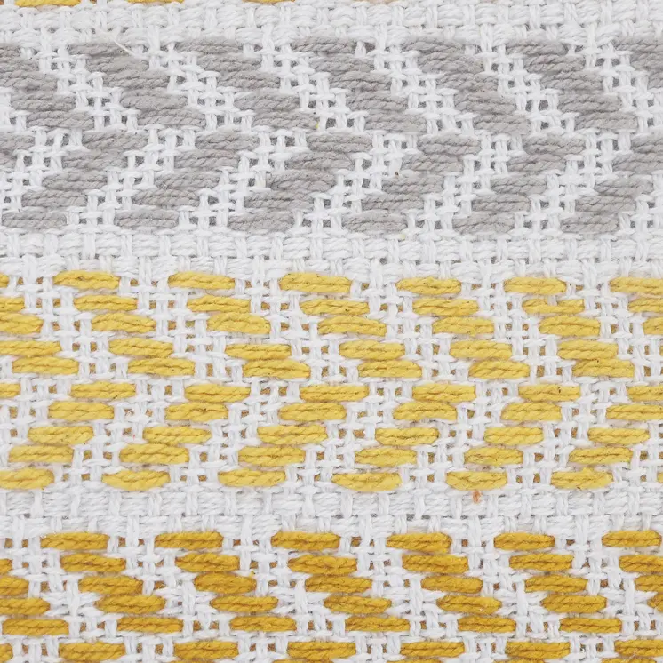 18" Yellow and White Throw Pillow