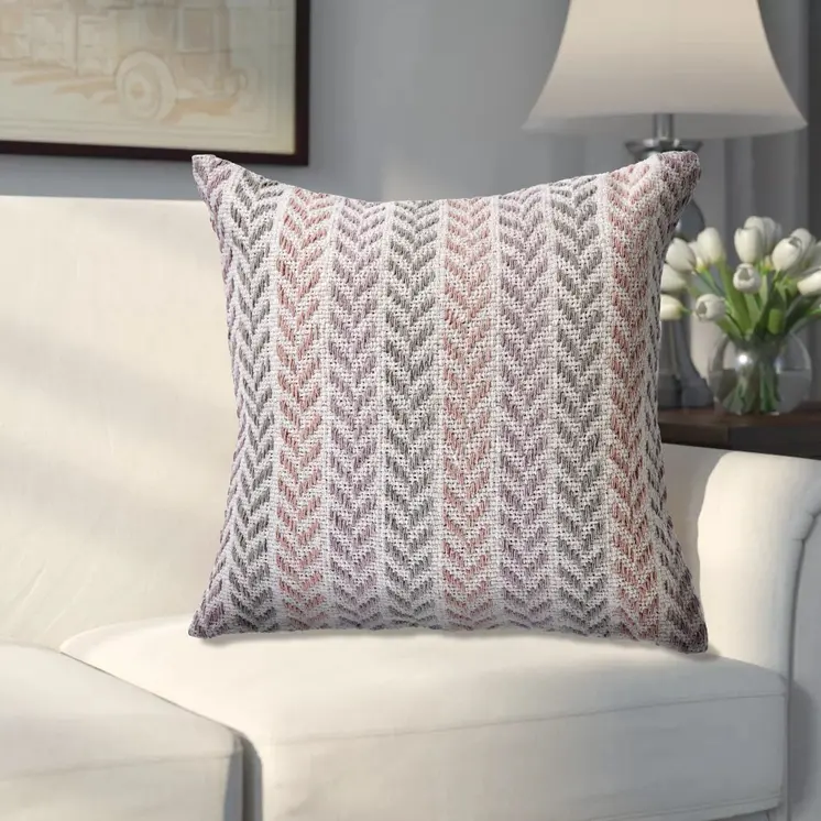 18" Purple and White Throw Pillow