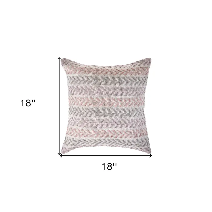 18" Purple and White Throw Pillow