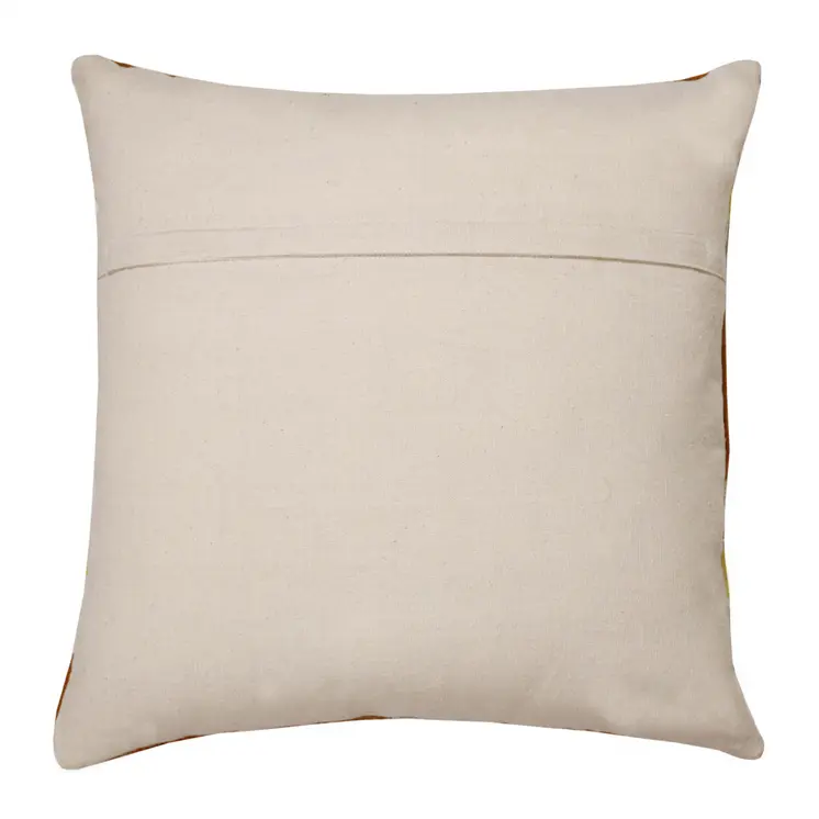 20" Orange Black And White Cotton Diamond Throw Pillow