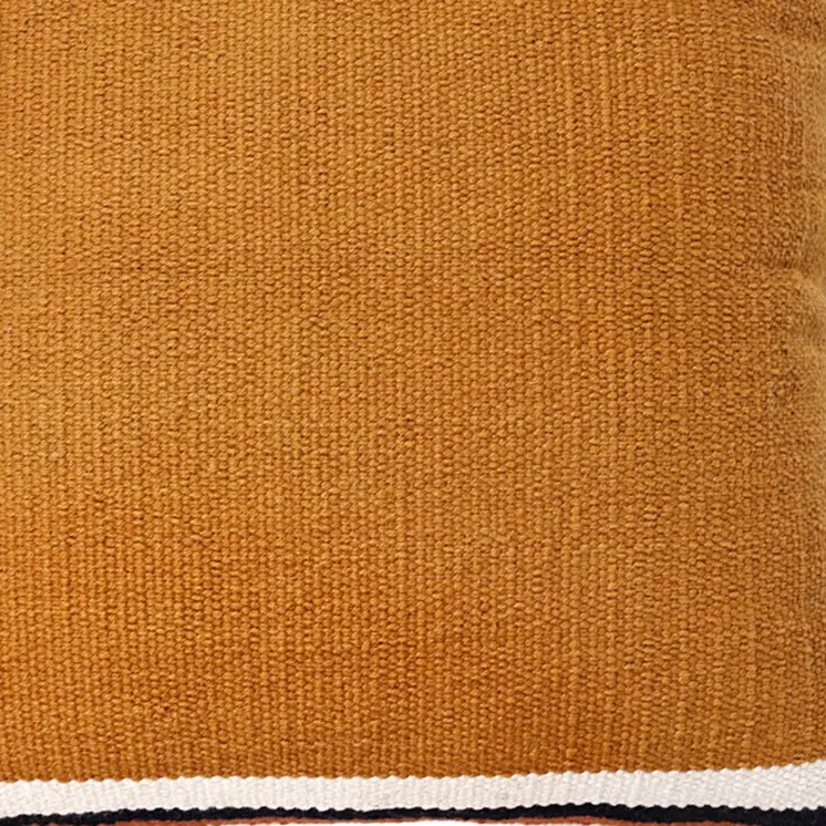 20" X 20" Orange White And Black 100% Cotton Geometric Zippered Pillow