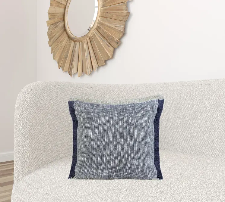 20" Blue and White Throw Pillow