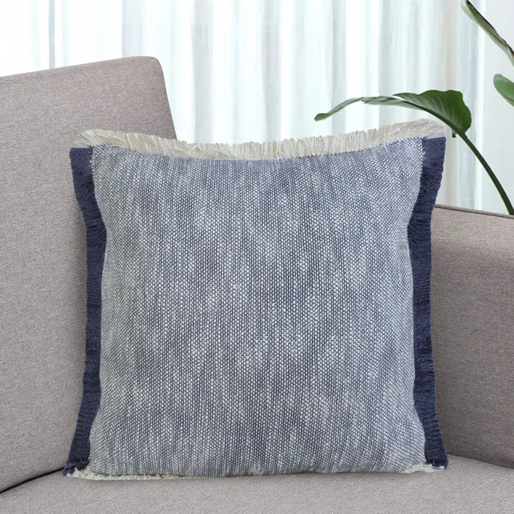 20" Blue and White Throw Pillow
