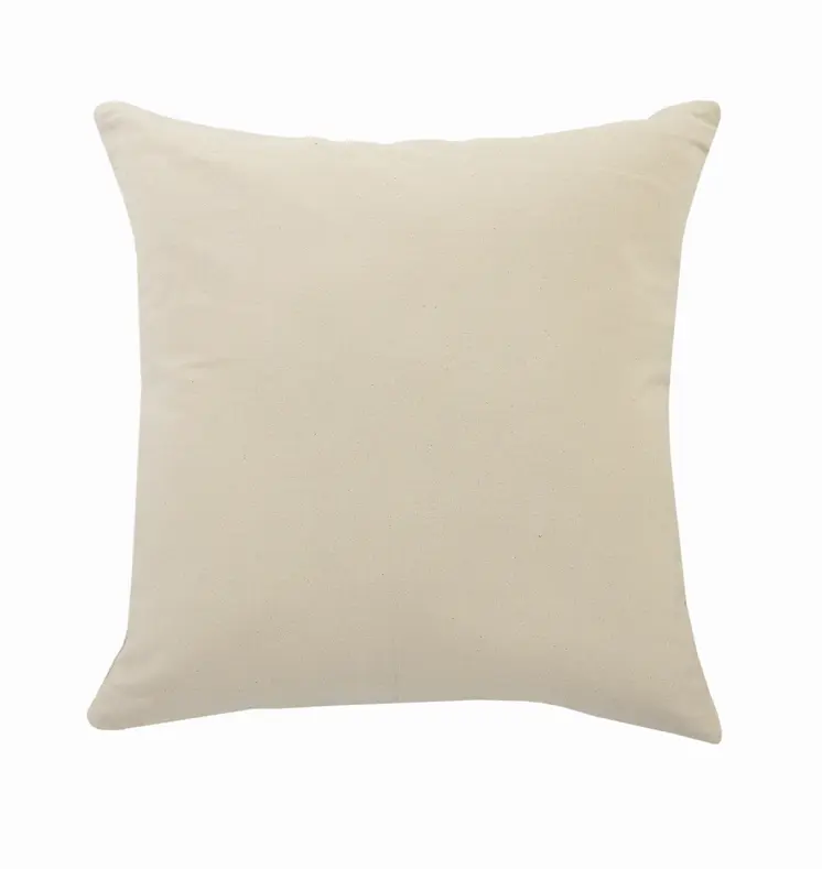 20" X 20" White And Black 100% Cotton Geometric Zippered Pillow