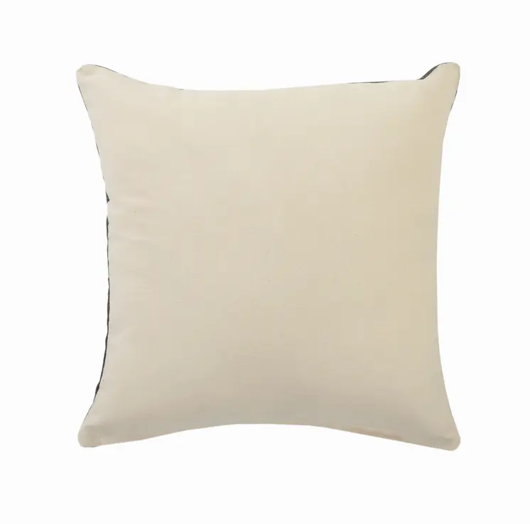 20" X 20" White And Black 100% Cotton Geometric Zippered Pillow