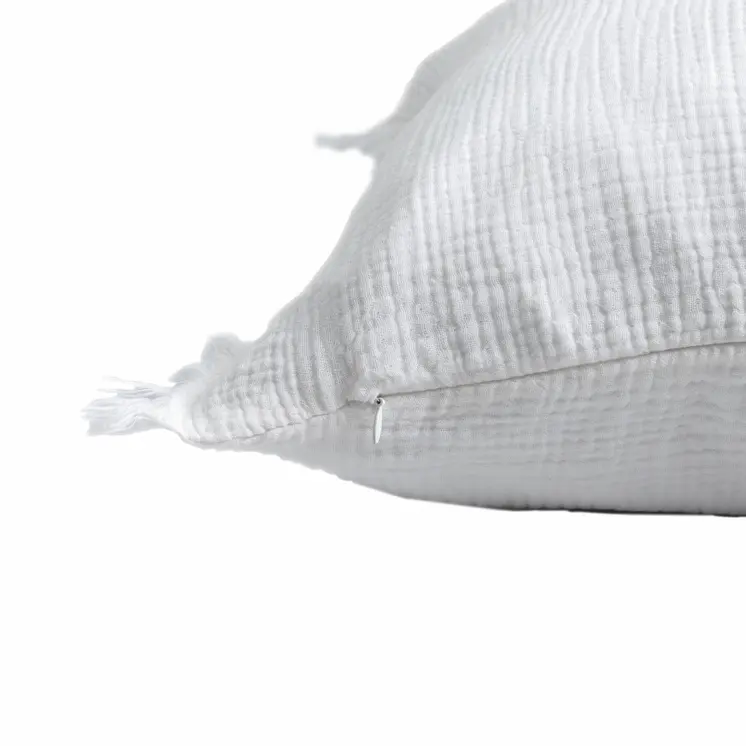 20" X 20" True White 100% Cotton Zippered Pillow