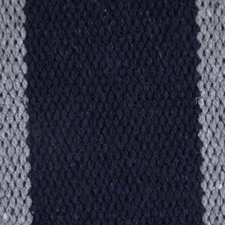 20" Navy Blue Gray And White Cotton Coastal Throw Pillow
