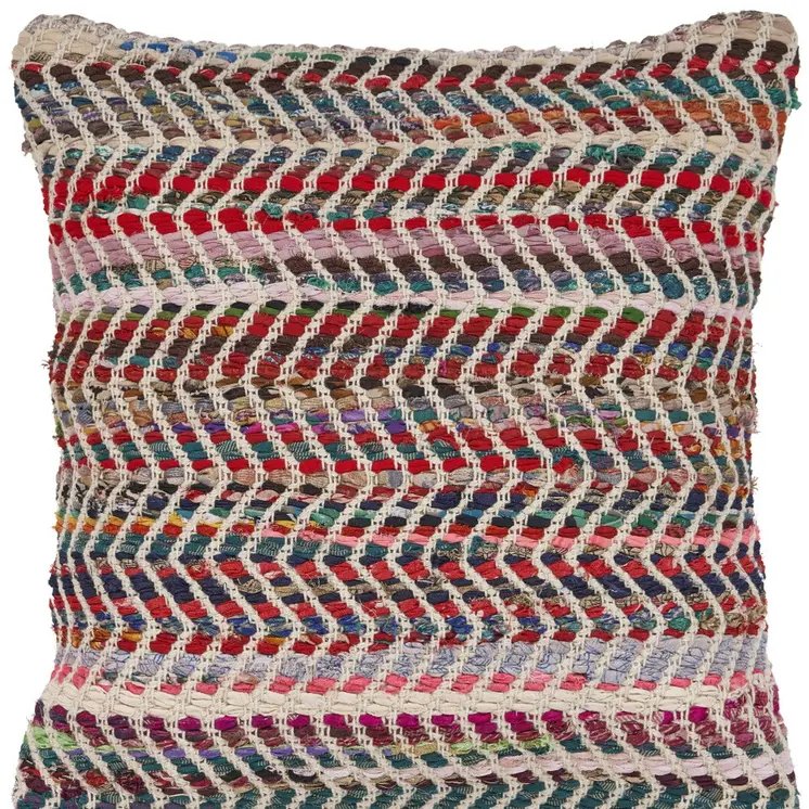 18" Blue and Red Throw Pillow